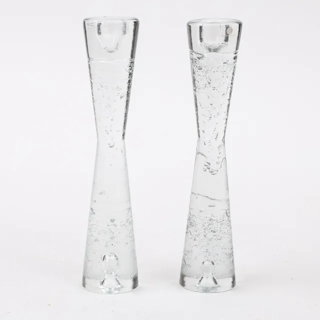 TIMO SARPANEVA. Ljusstakar, 1 par, glas, "Arkipelago", Iittala.