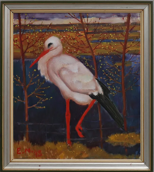 ERNST NORLIND. STORK I LANDSKAP.
