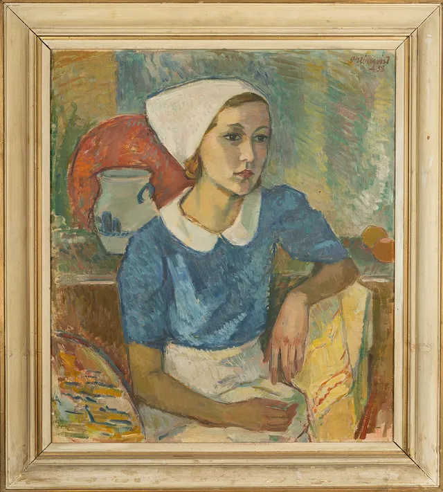 CARL MAGNUS LINDQVIST. Olja på duk, Porträtt, Signerad och daterad 1938.