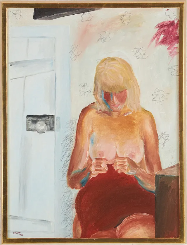 LENNART GRAM. Sittande kvinna, olja på duk, signerad och daterad 1973.