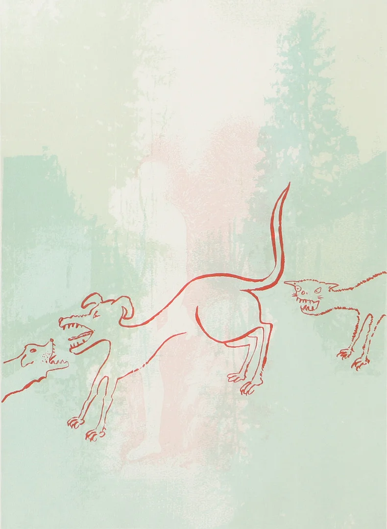 ERIK DIETMAN. "Cranachs hund", färglitografi, signerad -99. — Engravings & Prints — Helsingborgs Auktionskammare