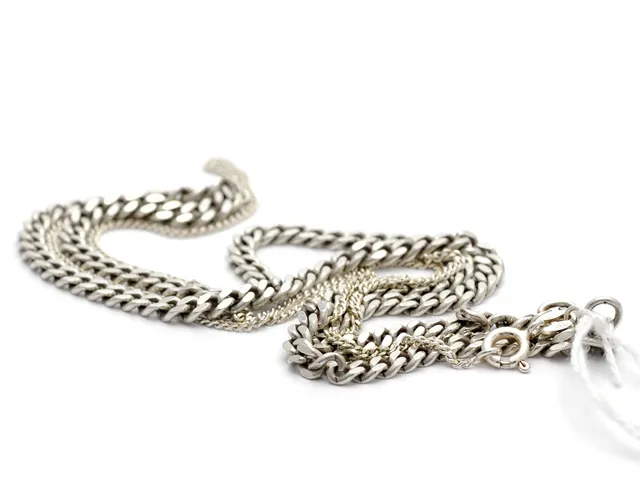 Halskedjor, 2st Pansar i silver 925 42-42,5cm 17,7g