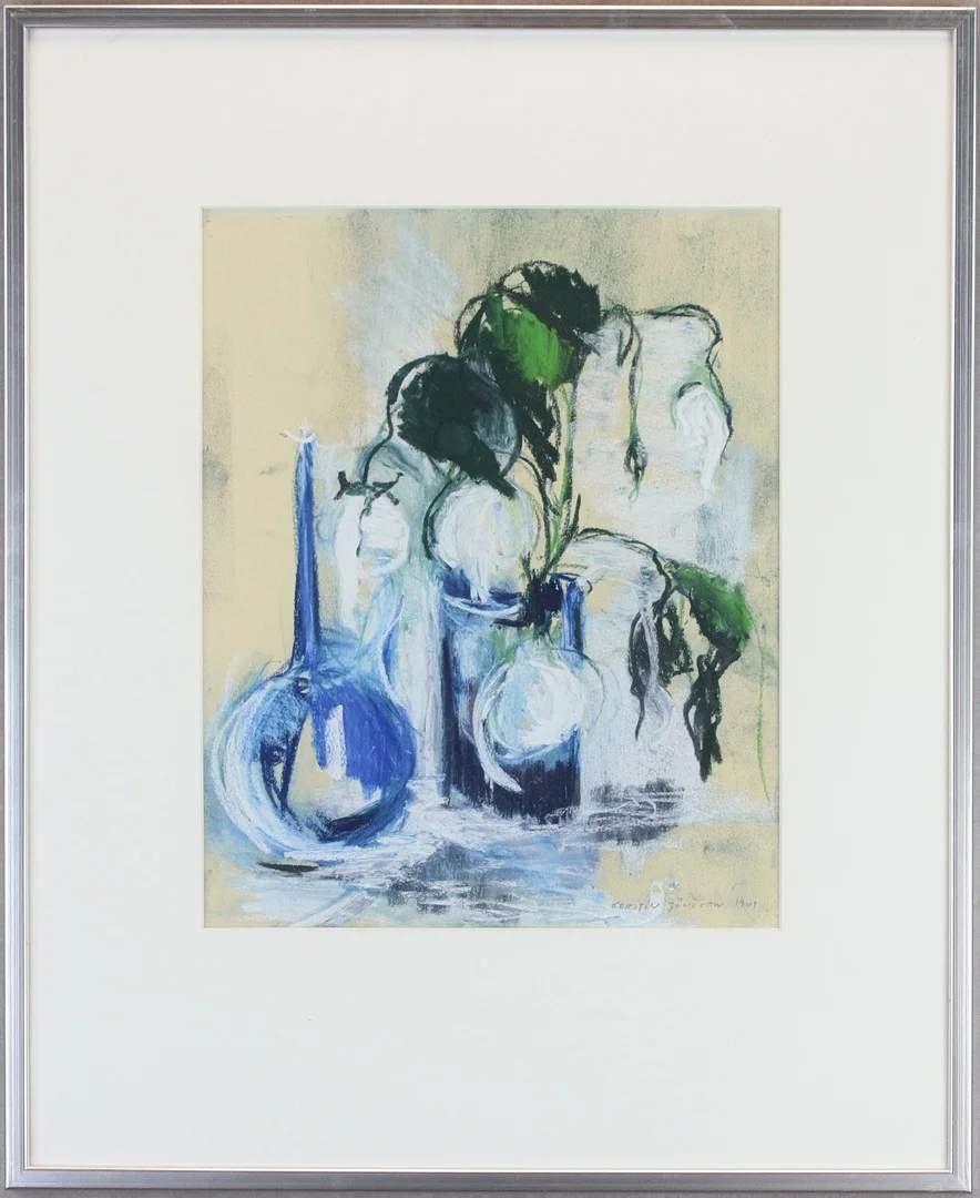 KERSTIN JÖNSSON. Blandteknik, stilleben, signerad. — Paintings — Höganäs Auktionsverk
