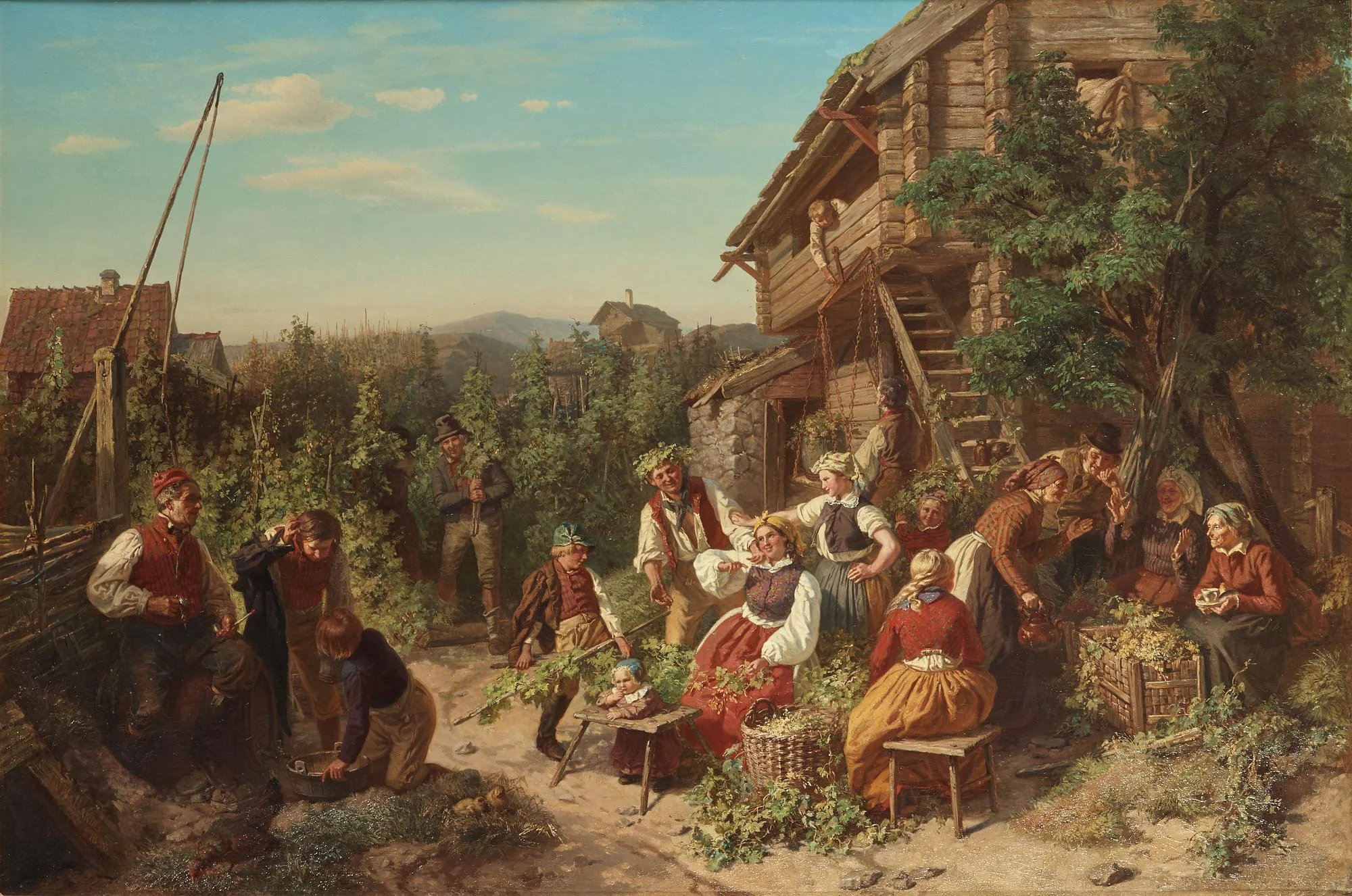 Josef Wilhelm Wallander, "Humleskörd i Askarboda, Österåker". — Bukowskis