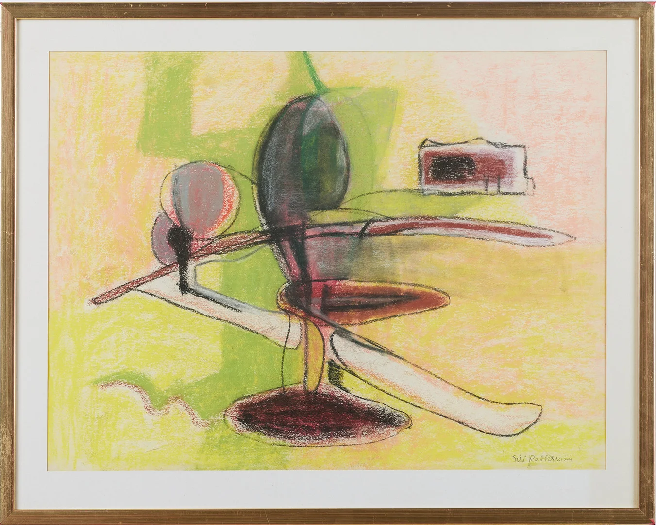 SIRI RATHSMAN (1895-1974): Komposition, signerad Siri Rathsman, pastell. — Paintings — Stockholms Auktionsverk Magasin 5