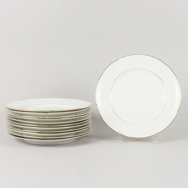 LOUISE ADELBORG. Mattallrikar 12 stycken, Swedish Grace.