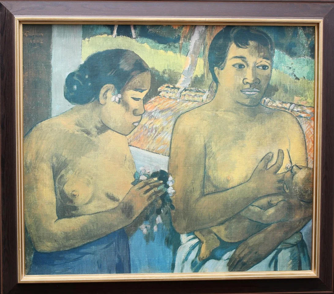 PAUL GAUGUIN. Efter, ''L'Offrande'', offsetttryck på duk, Master art. — Engravings & Prints — Limhamns Auktionsbyrå