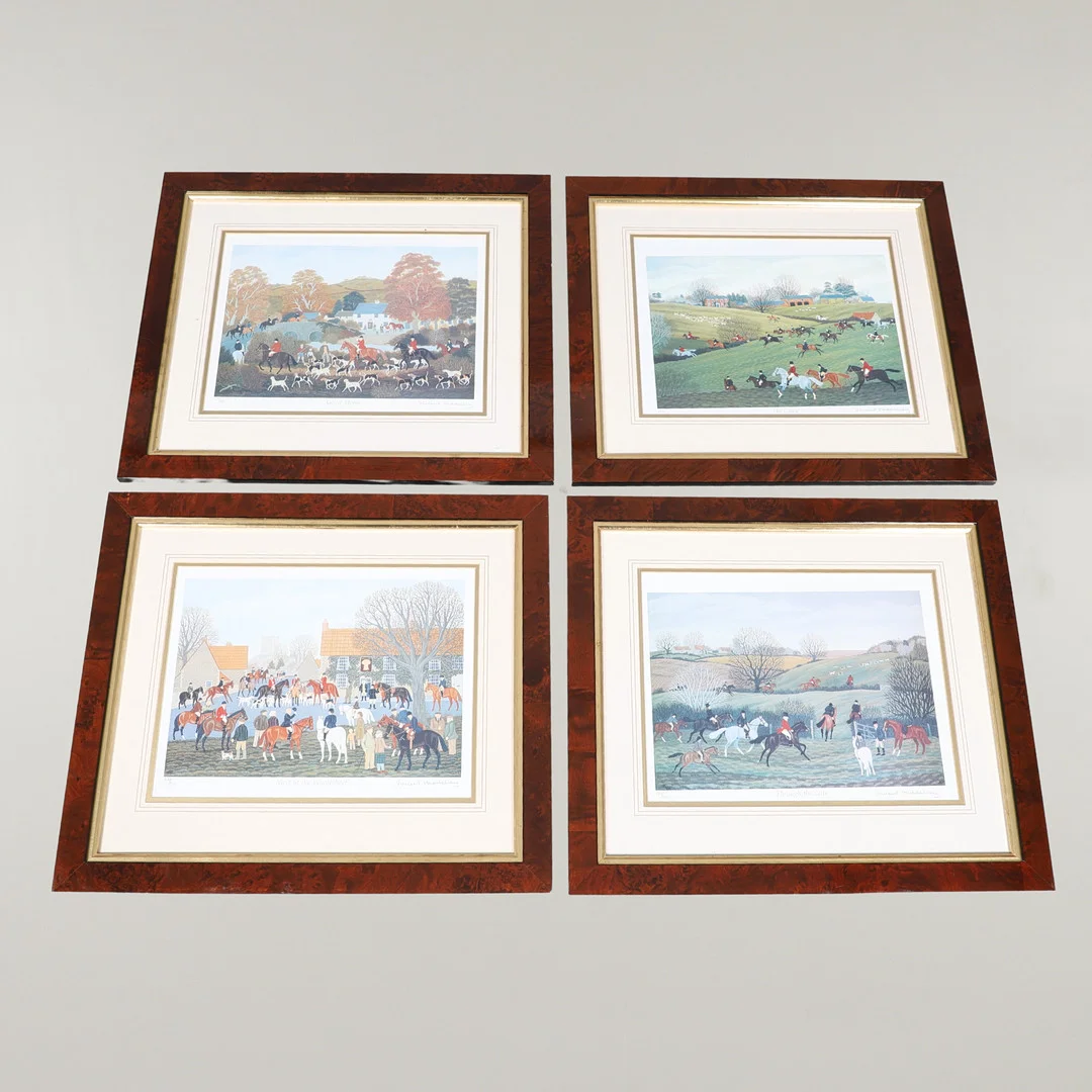 AFTER VINCENT HADDESLEY (1929/34-2010). MEET AT THE WHEATSHEAF; THROUGH THE GATE; THE CHASE; GOING HOME. — Engravings & Prints — Lawrences Auctioneers