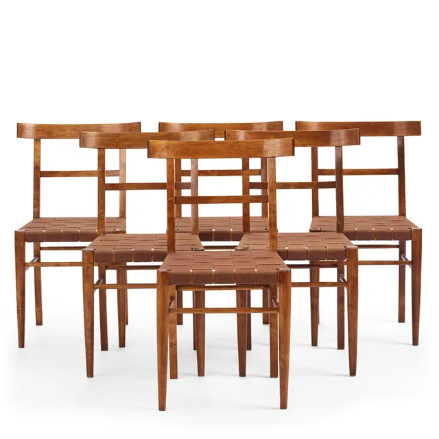Gunnar Asplund, stolar, sex stycken, Nordiska Kompaniet, ca 1926-28, för Stockholms stadsbibliotek.