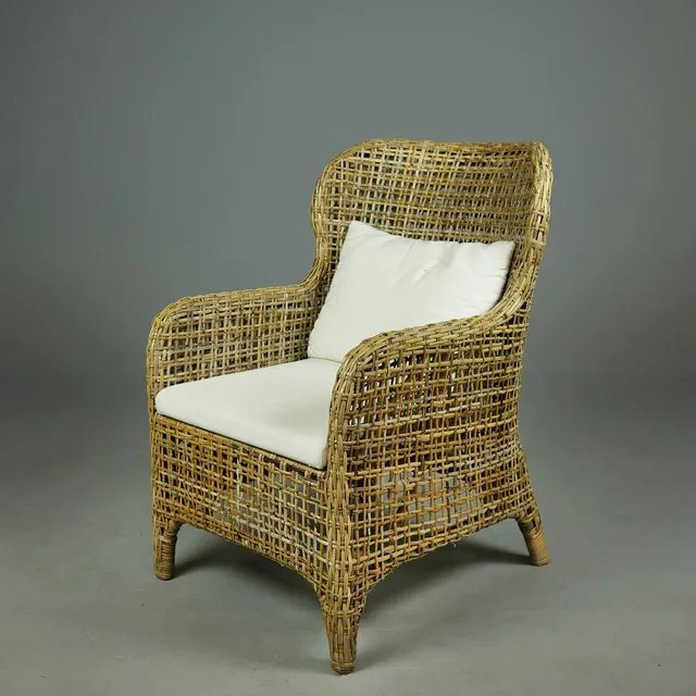 WICKER ARMCHAIR.