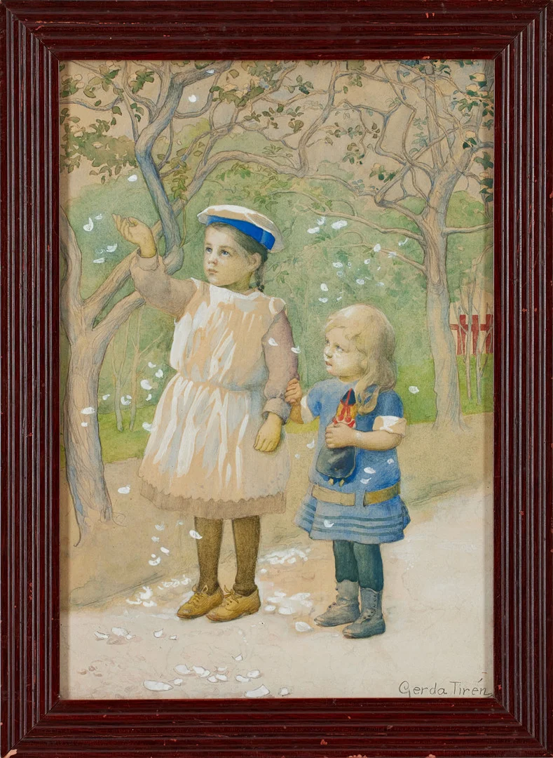 GERDA TIRÉN. Under körsbärsträdet. — Paintings — Stockholms Auktionsverk Fine Art