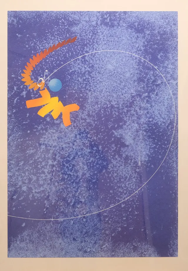 CARL FREDRIK REUTERSWÄRD. FÄRGLITOGRAFI, "KITES IN CALIFORNIA".