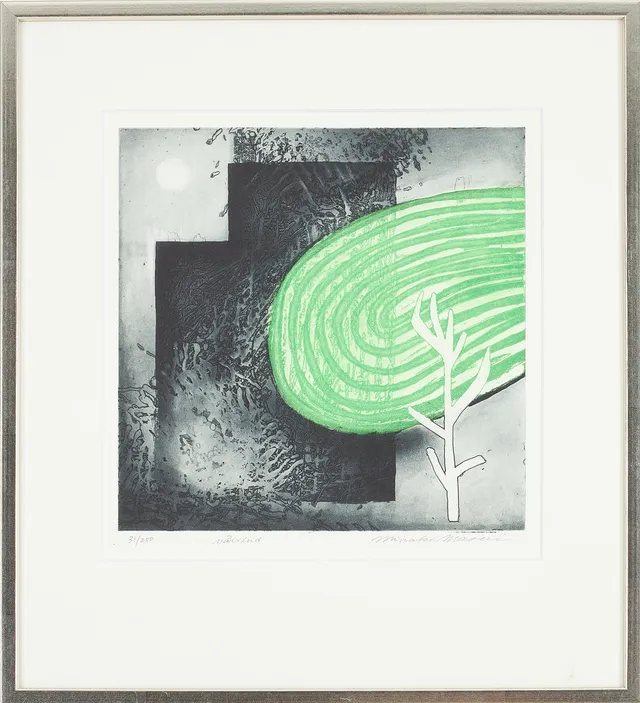 MINAKO MASUI. "Vårvind", färglitografi, signerad, numrerad 31/250.