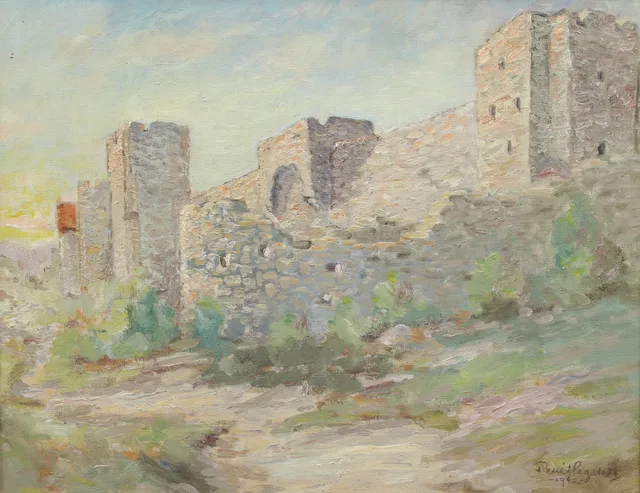 RENÉ HAGSTEDT. Visby ringmur, olja på duk, signerad och daterad.