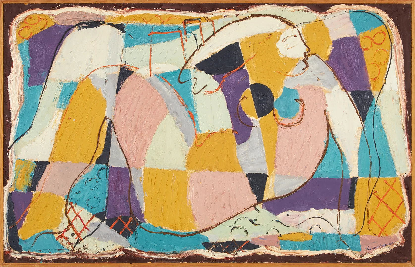 EDVARD ANDERSSON (1891-1967). Vilande kvinnlig modell. — Paintings — Stockholms Auktionsverk Fine Art