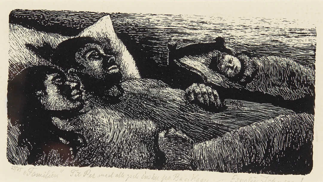 Johnson, Kaare Espolin — "Familien" 1972 — Kunst/Grafikk — Blomqvist
