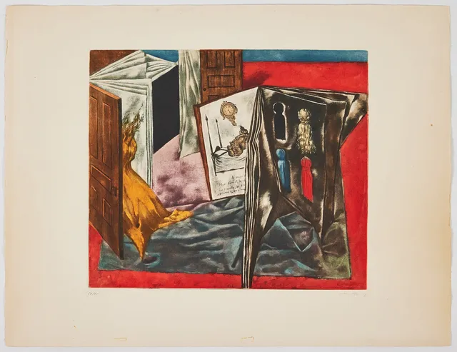DOROTHEA TANNING. EFTER. Lettre d'Amour, färgakvatint, 36 x 41,7 cm.