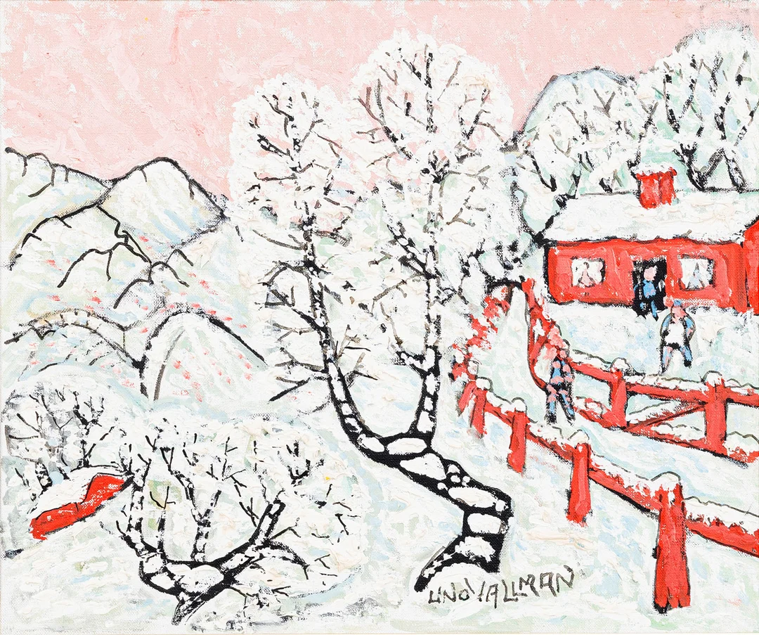 UNO VALLMAN. Vintermotiv, olja på duk, signerad. — Paintings — Auktionshuset Kolonn