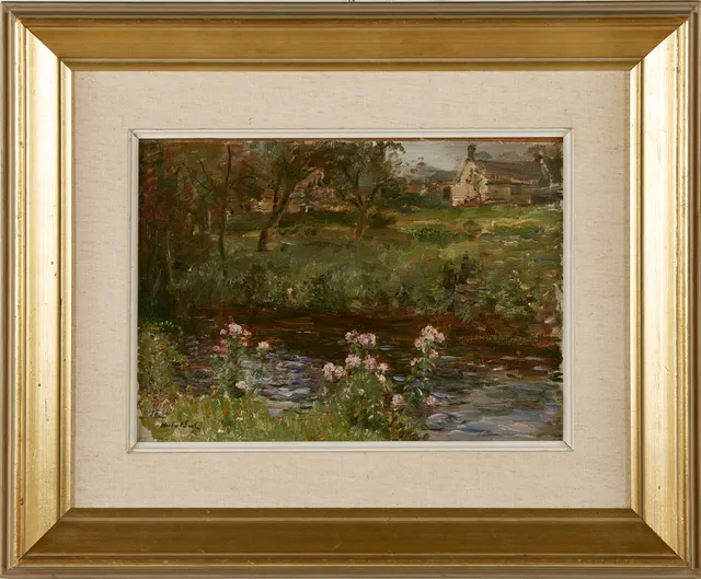 JAMES HERBERT SNELL (1861-1935). Landskapsmotiv, signerad Herbert Snell, olja på pannå.
