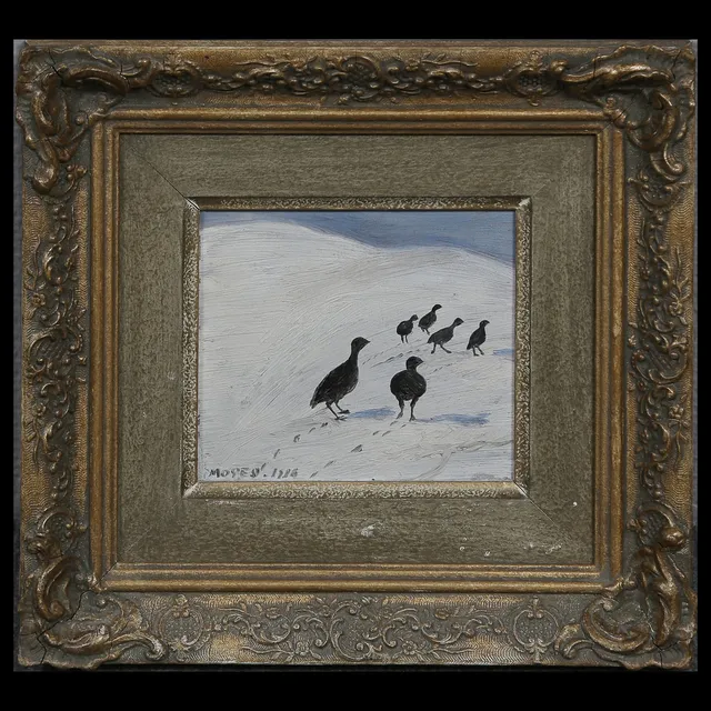 MOSSE STOOPENDAAL. (1901-1948) OLJA PÅ PANNÅ, SIGNERAD, DATERAD 1916.