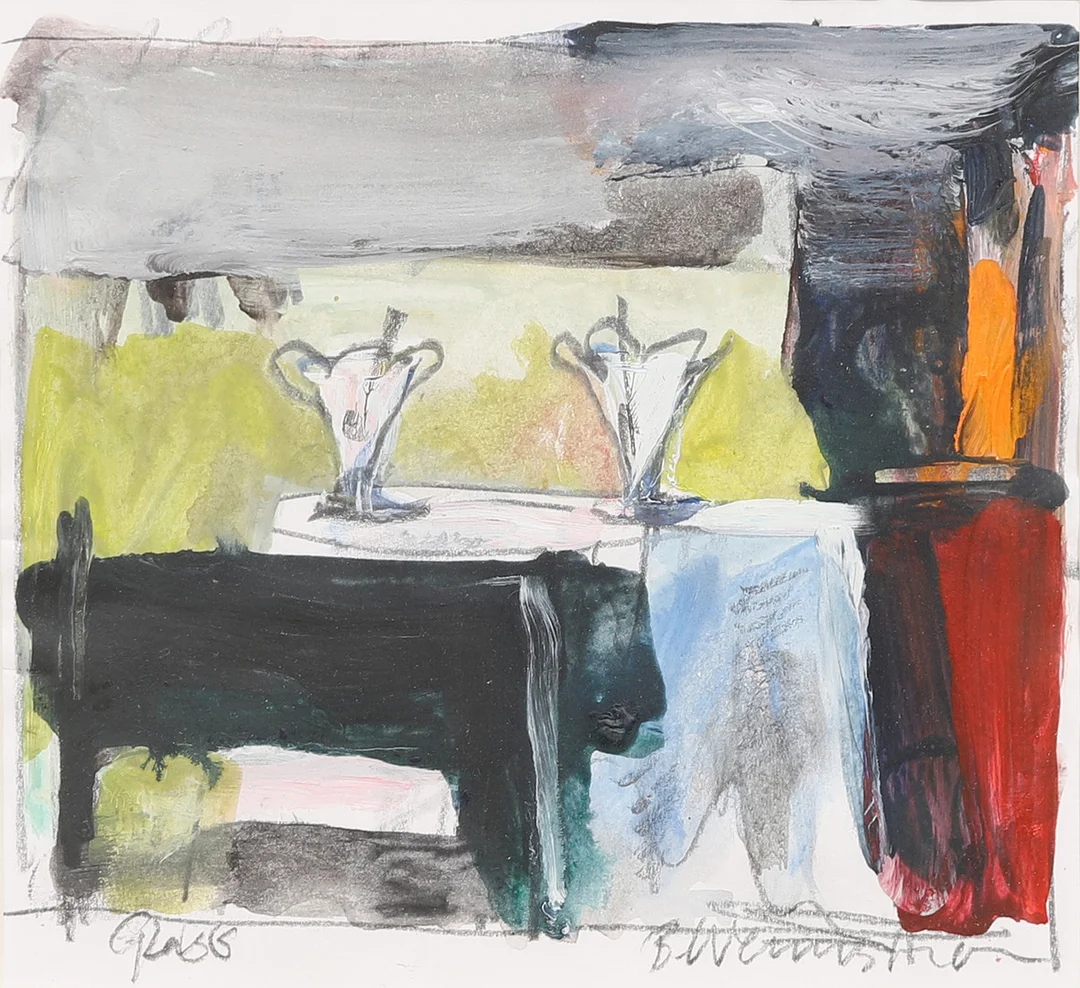BERNDT WENNSTRÖM. "Glass", blandteknik på papper, signerad. — Paintings — Crafoord Auktioner Malmö