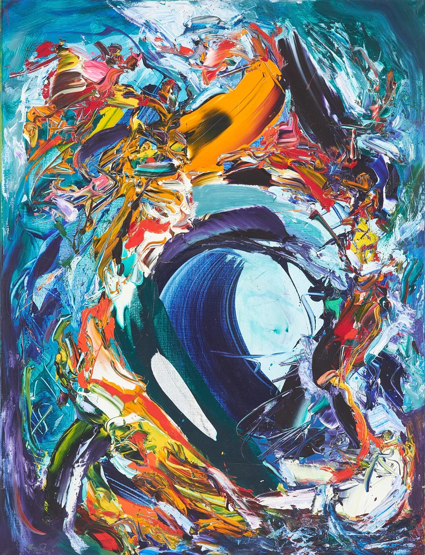 SVEN INGE HÖGLUND. "Orkanens öga III", olja på duk. — Paintings — Stockholms Auktionsverk Sickla