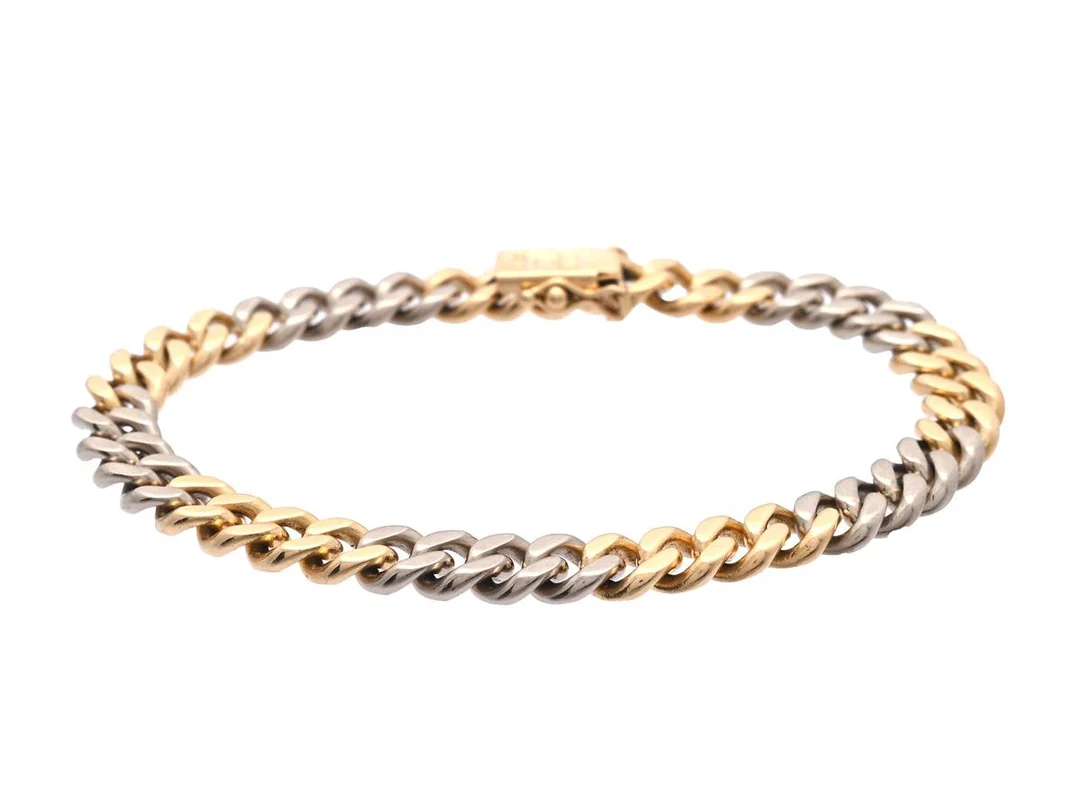 ARMBAND, 18K guld/vitguld, pansarlänk, längd 19 cm, vikt 32,3 g. — Smycken/Armband — Kaplans