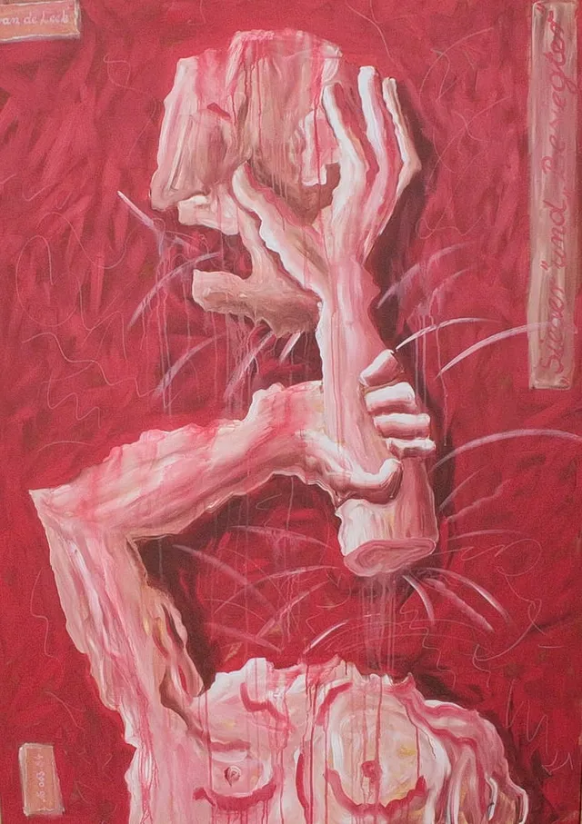 BERND VAN DE LEEK. 'Sieger und Besiegter', 1984, Öl auf Leinwand, signiert.