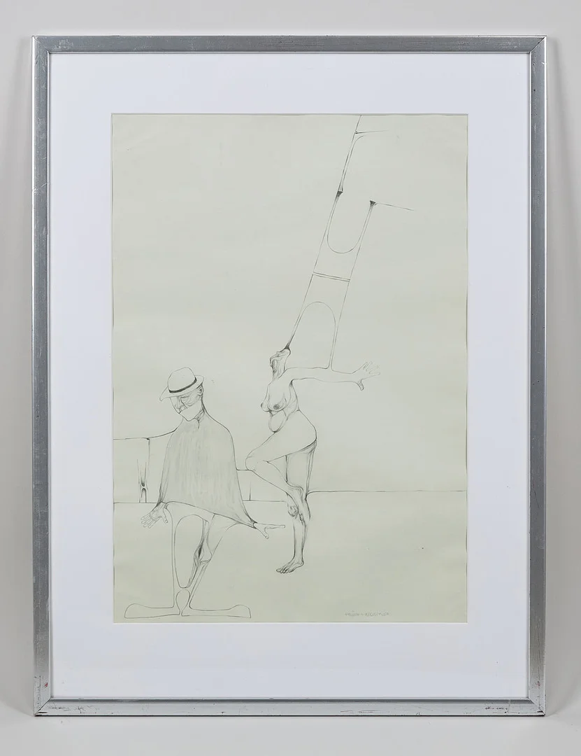 RAIMO KANERVA (1941-1999). Figurer, signerad samt daterad -66, teckning. — Paintings — Stockholms Auktionsverk Helsinki