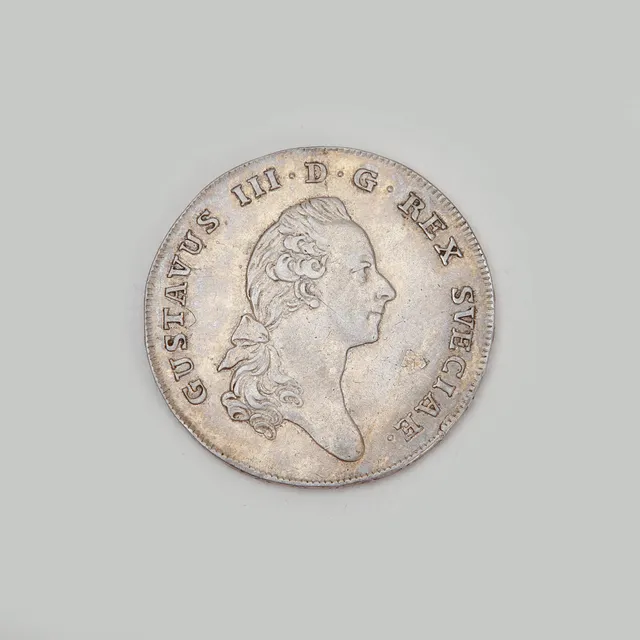MYNT, 1 riksdaler/3 daler silvermynt, Gustav III,1776.