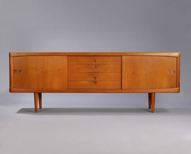 H. W. Klein. Freestanding sideboard in teak with drawers and sliding doors