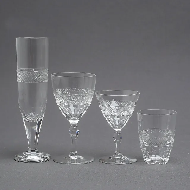 EDWARD HALD. Glasservisdelar, 45 delar, "Rio", Orrefors, 1900-tal.