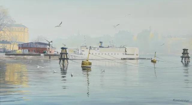VJETESLAV KLIUCHNIKOV. Vy över Skeppsholmen, olja på duk, signerad, 1999.