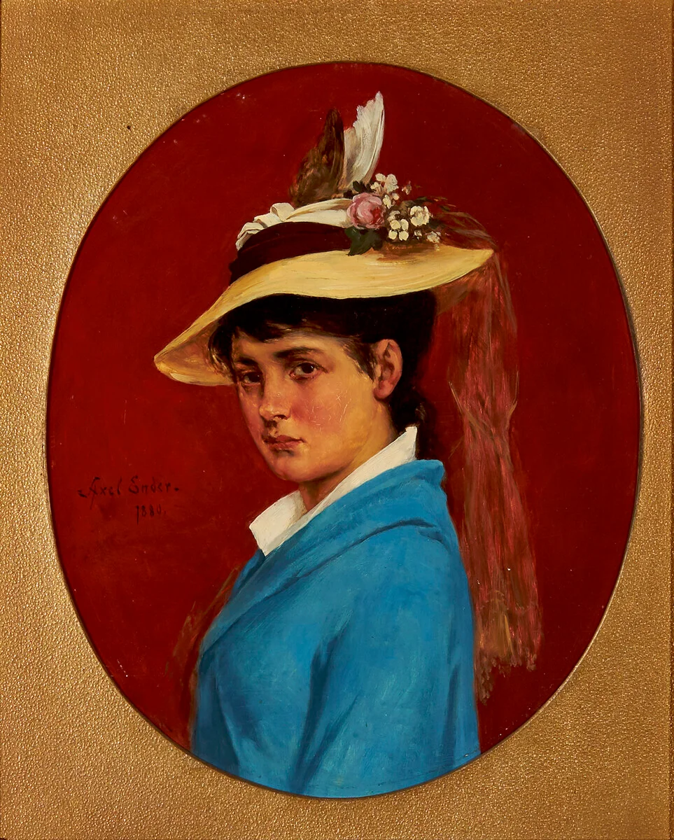 Ender, Axel — Kvinne med hatt, 1880 — Kunst/Maleri — Blomqvist