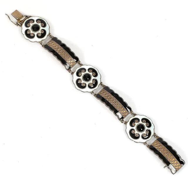 ARMBAND, emaljerat sterlingsilver, Norne Norge, 1900-talets mitt.