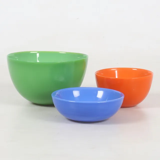 SVEN PALMQVIST. Skålar, 3 st "Colora", glas, Orrefors, 1900-tal.