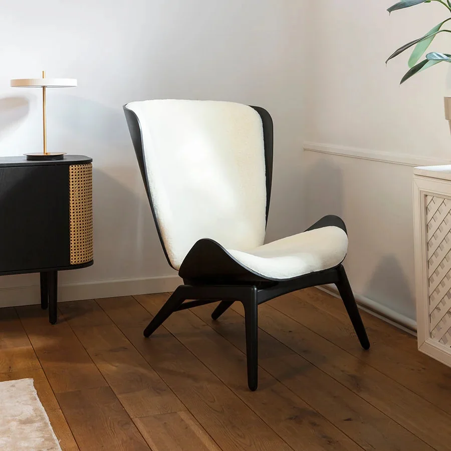 Tor Hadsund. High armchair model The Reader, black oak / plush — Furniture/Lounge chairs — Lauritz
