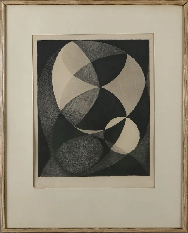 PIERRE OLOFSSON. Komposition, etsning, signerad och numrerad 54/150.