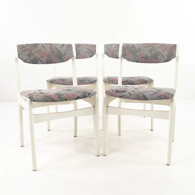 ERIK BUCH. Tillskriven, stolar, 4 st, trä/textil, 60-tal, Danmark.
