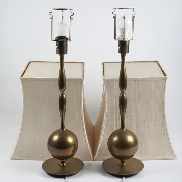 HENRIK BLOMQVIST. Bordslampor, 1 par, mässing, Tranås Stilarmatur, 1960/70-tal.
