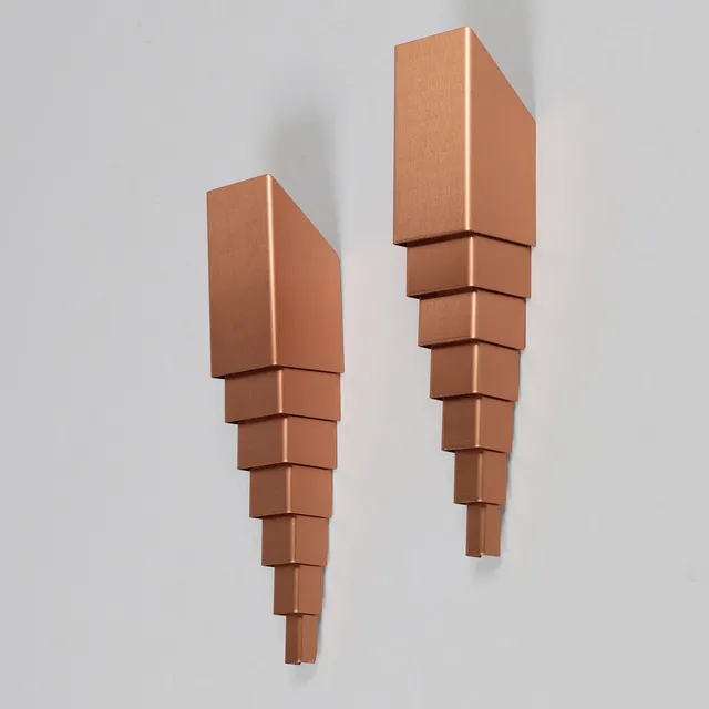 FINN KAERULFF CLAUSEN. Par væglamper " Torch 400 " af kobber. Contact Design. Danmark (2).