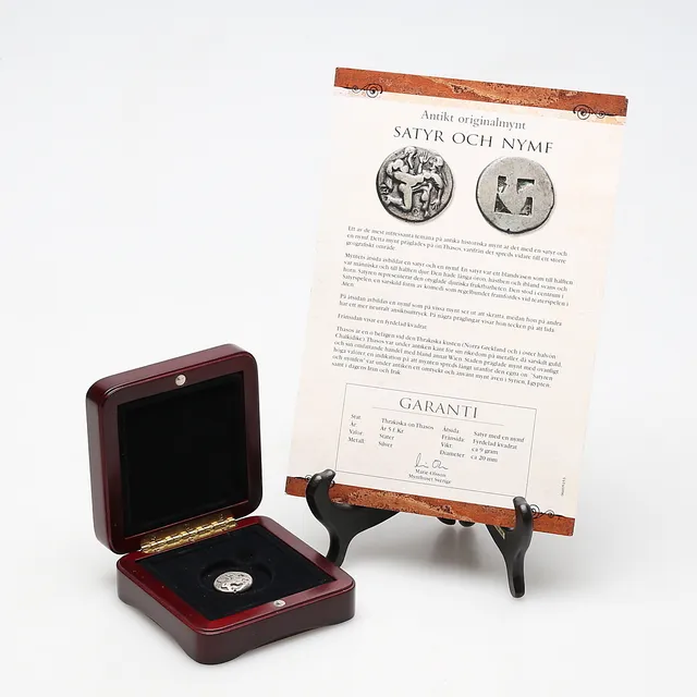 MYNT, "Stater", silver, Thrakiska ön Thasos,"Satyr och Nymf", år 5 f.Kr.