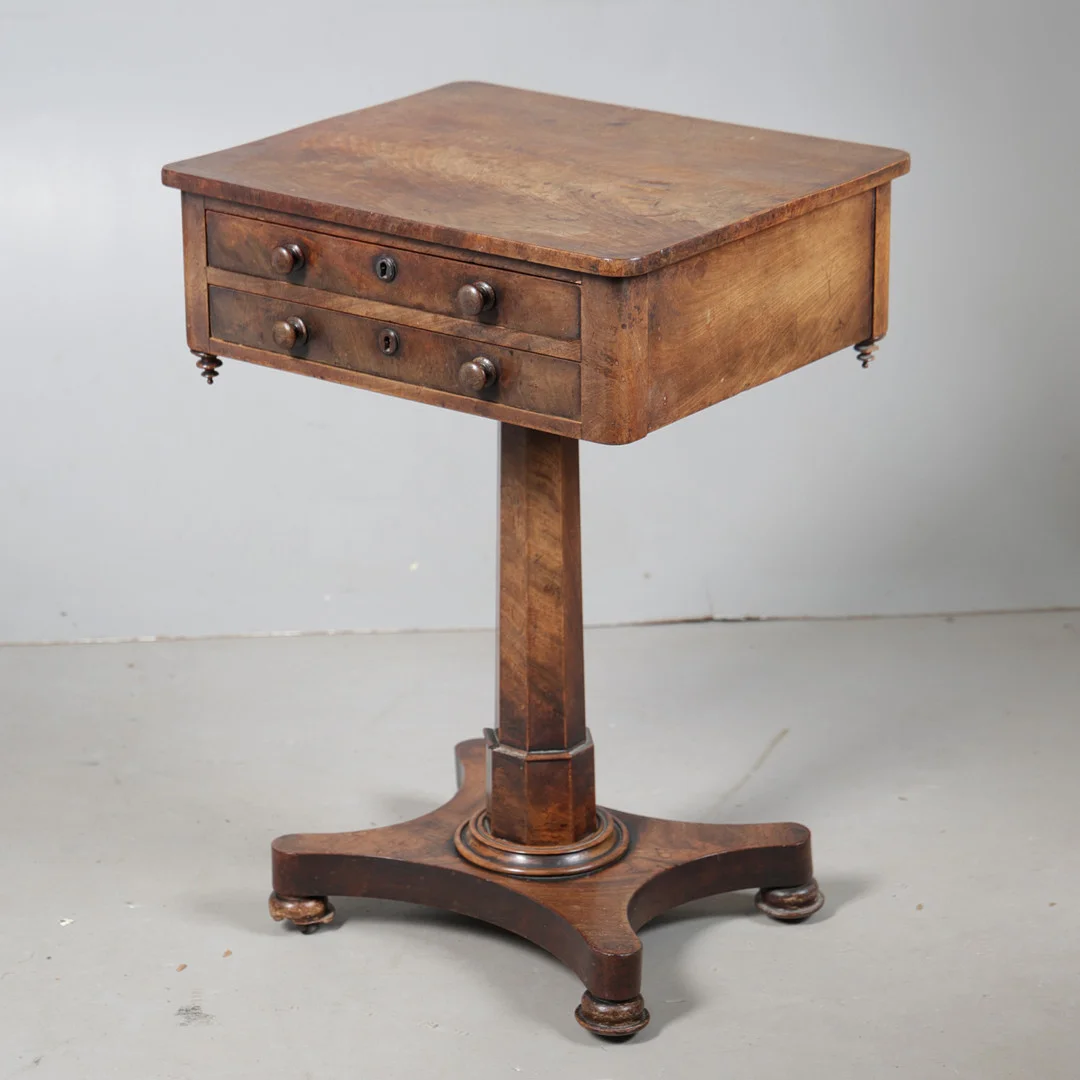 A WILLIAM IV MAHOGANY WORK TABLE. — Cupboards, Cabinets & Shelves — Bishop & Miller