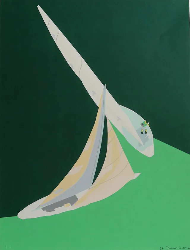 FRANCO COSTA. Färgseriegrafi, ''tack on the wave'', signerad i tycket samt med blyerts.