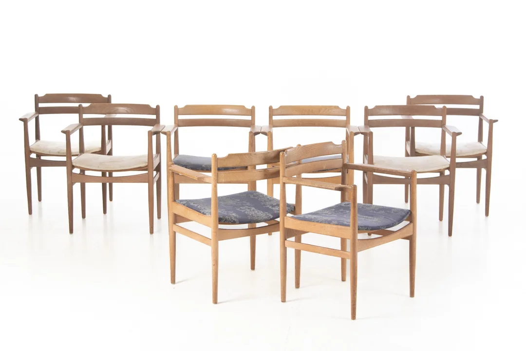 Poul Volther. Set of eight dining chairs, oak (8) — Furniture/Chairs — Lauritz
