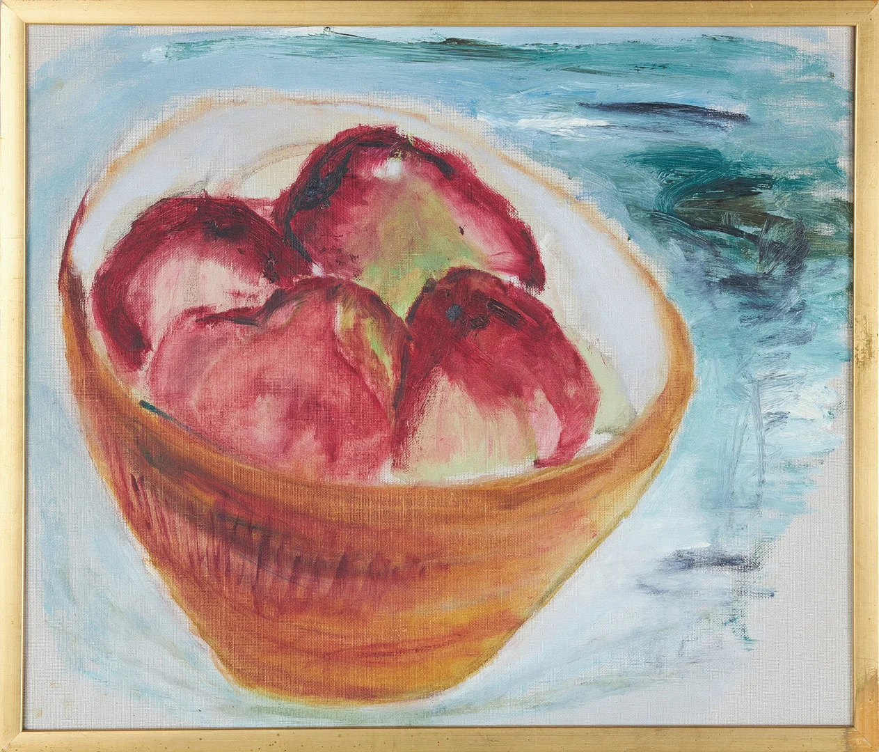 EBBA RAMÉN (1910-1957). TILLSKRIVEN. "Röda äpplen I", olja på duk, osignerad. — Paintings — Stockholms Auktionsverk Sickla