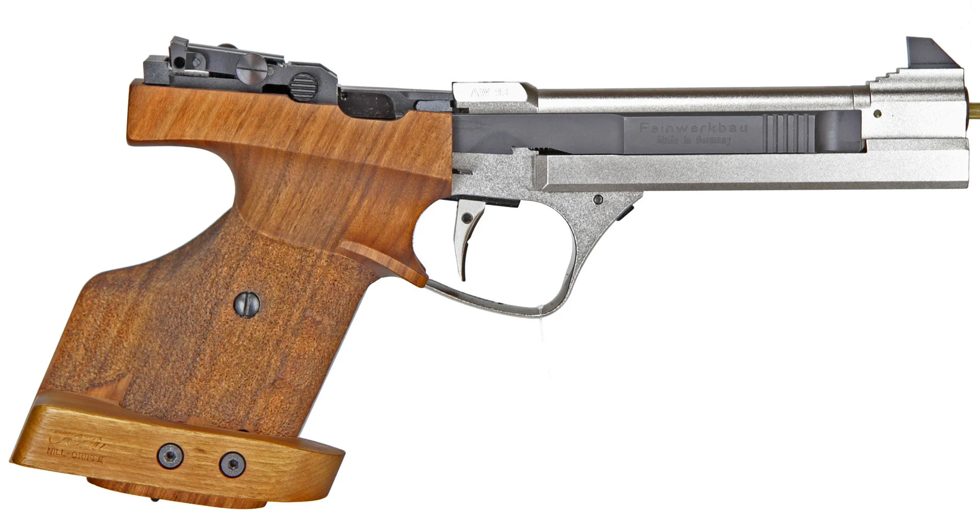 103. PISTOL, tysk, Halvautomatisk, fabrikat Feinwerbau, modell AW93, kaliber .22LR, tillv.nr 18024677, se-nr SE2745515. — Pistols — Walter Borg