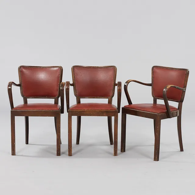 KARMSTOLAR, 3 st, Thonet, Wien, 1900-talets första hälft.