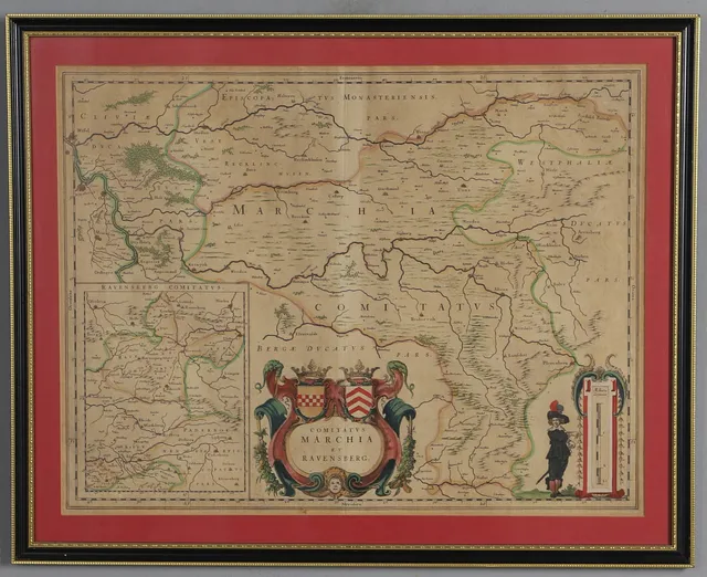 AFTER JOAN BLAEU. 'COMITATUS MARCHIA ET RAVENSBERG' (NORTH RHINE-WESTPHALIA).