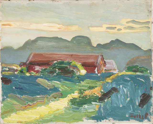 FOLKE PERSSON. "Styrsö", olja på duk, signerad a tergo.